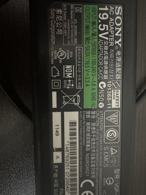 Sony laptop charger used, good condition