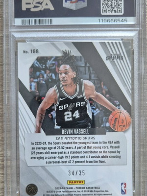 Κάρτα Devin Vassell 2023 Phoenix Blue International καινούργια, γνήσια