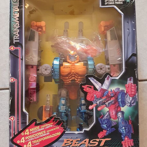 Transformers Beast Wars Transmetals 2 Optimal Optimus figure used with weapon and missiles