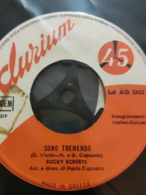 Vinyl 45 Rocky Roberts – Se Una Sera / Sono Tremendo, Rock 'n' Roll R&B Record