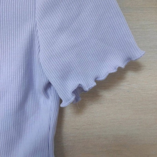 Brand New - Crop top ribbed short sleeve cute cardigan v-neck frills / κοντομάνικο τοπ κουμπιά