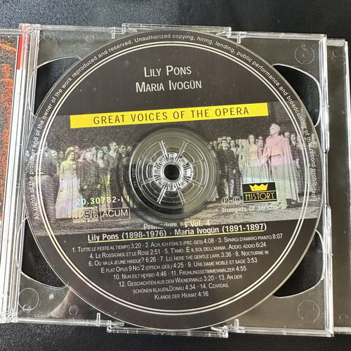 Great Voices of the Opera Primadonnas Vol. 3 & 4 2 CD set