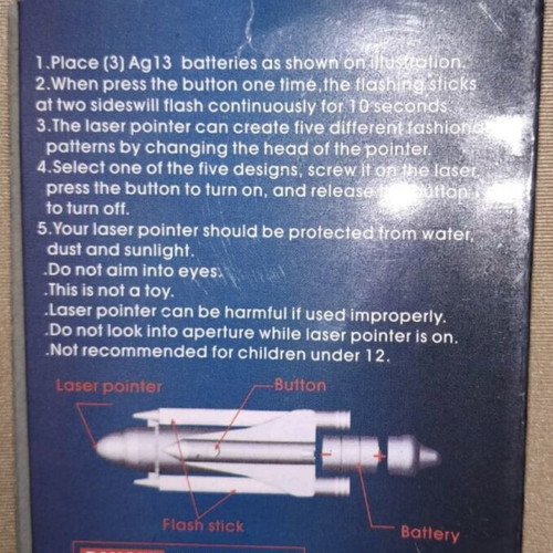 Laser pointer sealed and unused
