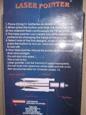 Laser pointer sealed and unused