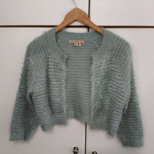 Attrattivo short women's cardigan like new, green, size S