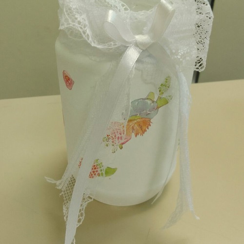 Handmade decoupage vase like new