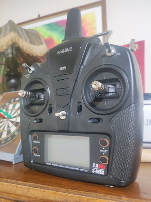 Transmitter RC Helicopter E6 Eachine μεταχειρισμένο, συμβατό με Futaba S-FHSS