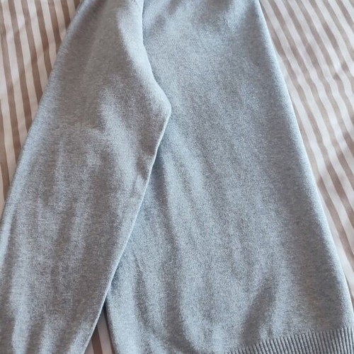 Gin tonic knitted long-sleeve sweater, gray, size M