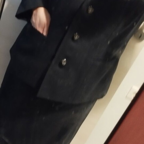 Women's black wool suit set with shirt
