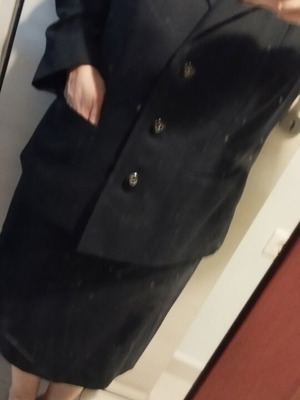 Women's black wool suit set with shirt
