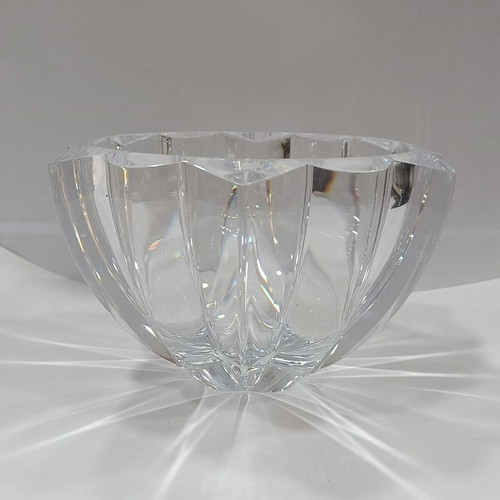 MCM heavy tall crystal bowl Rogaska used with signature