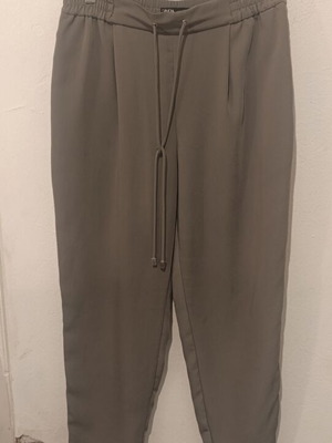 Zara fabric pants with elastic waist green size S new