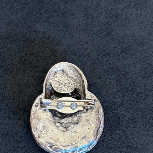 Pierrot pin vintage used, gold and silver colors