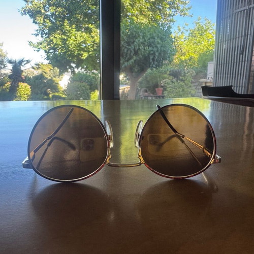Marco Polo Venezia Sunglasses like new, metallic frame, dark lenses