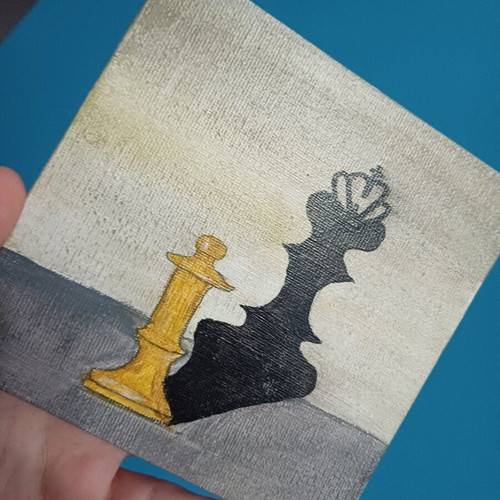 Handmade acrylic painting 13x13 cm, new, varnished