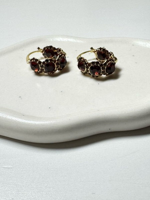 Steel earrings new, brown and gold