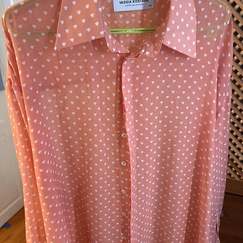 Vassia Kostara shirt with heart print, one size