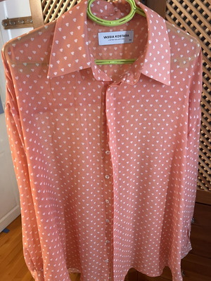 Vassia Kostara shirt with heart print, one size