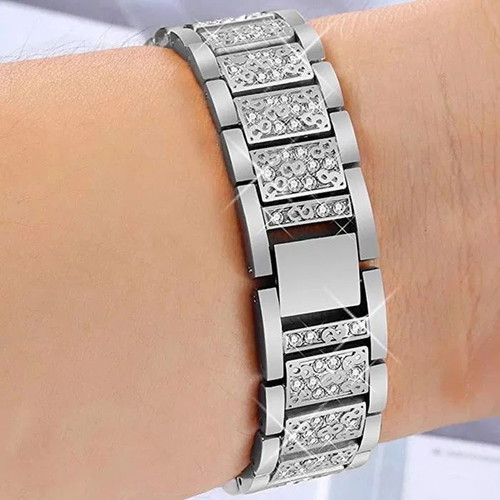 Stainless Steel Watch Band with Stones for Huawei and Samsung 18mm