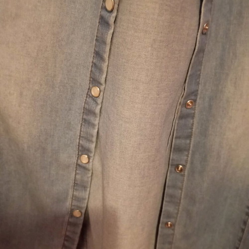 Stradivarius denim shirt medium like new, blue turquoise
