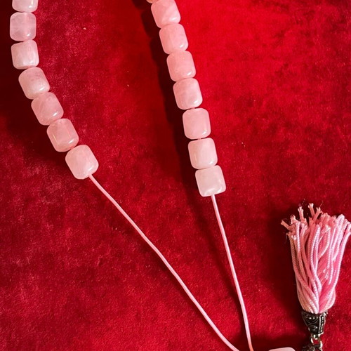 Worry beads made of rose quartz stones new