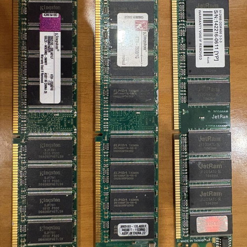 DDR1 RAM 2.5GB pack used, Kingston & Transcend DDR400 PC3200
