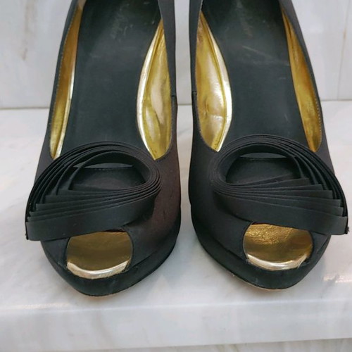 Ted Baker satin black pumps used, size 40.5