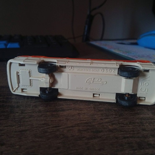 Joy Toy Mercedes-Benz O302 vintage plastic toy bus like new