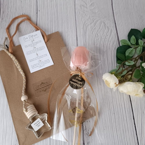 Aromatic Wax Rose and Car Diffuser Gift Set for Kindergarten Teacher