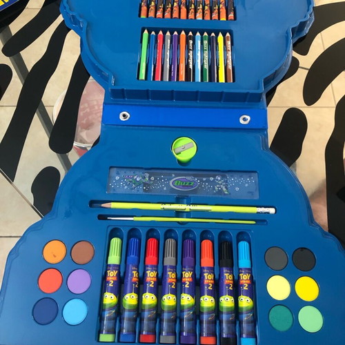 Buzz Lightyear Coloring Set Toy Story 2 like new, big gift box set with watercolors and crayons