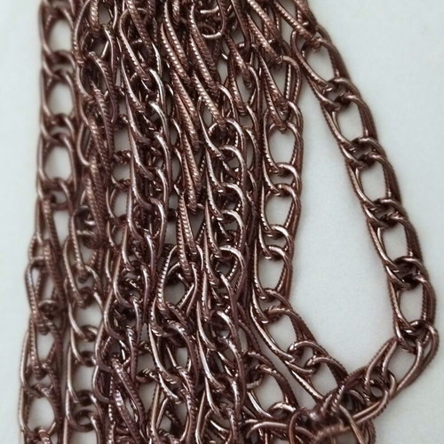 Double hammered chains copper 2 meters for handmade knitted bags