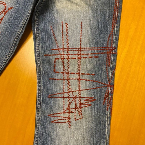 Stenia Sport Jeans new, blue and red, size XS