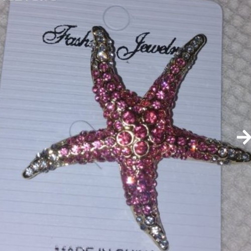 Starfish Luxury Brooch new, pink