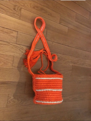 Cotton shoulder bag coral handmade women’s like new