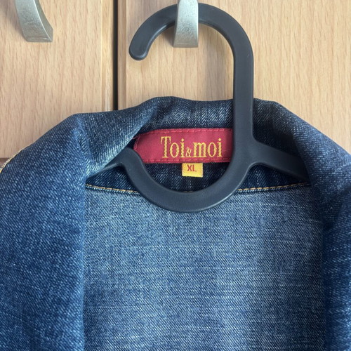 Toi&Moi denim jacket, dark blue with decorative seams