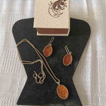Silver jewelry set with necklace and earrings