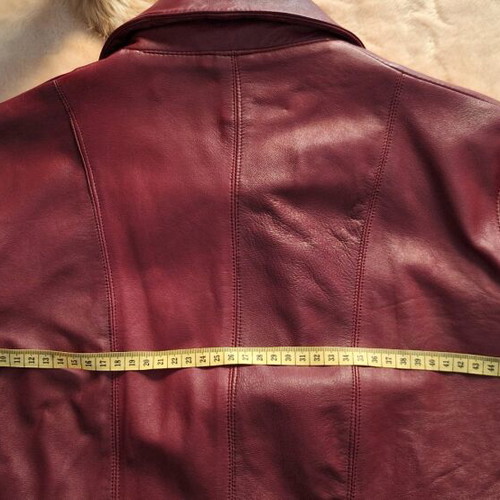 Real leather crimson jacket size L like new