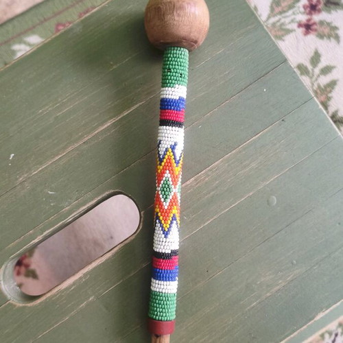 Handmade African beaded stick like new, Zulu beaded stick
