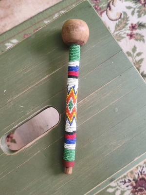 Handmade African beaded stick like new, Zulu beaded stick