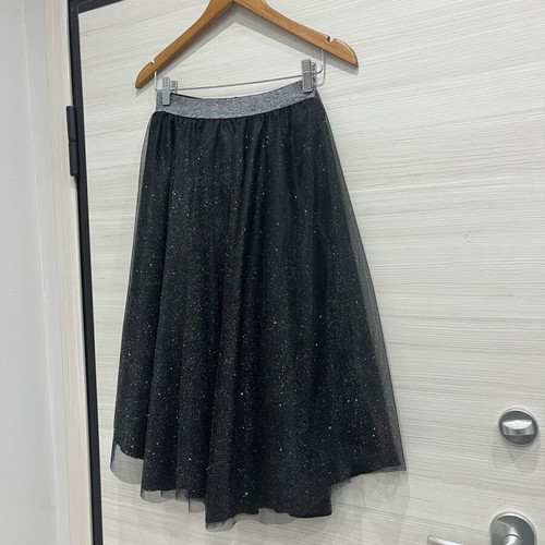 Zara black flared skirt new, evening style with tulle and sparkle, size L