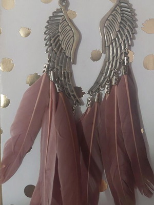Earrings with feathers new