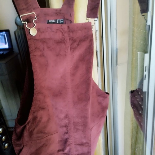 Zalopeta corduroy short jumpsuit burgundy like new