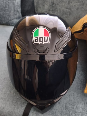 AGV helmet with intercom and clear visor