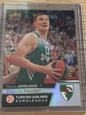 Αριθμημένη κάρτα Paulius Jankunas Zalgiris Euroleague 2015-16 Upper Deck 43/49