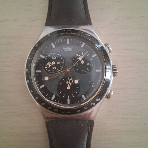 Swatch Irony Chrono Wind Fall men's watch used, black
