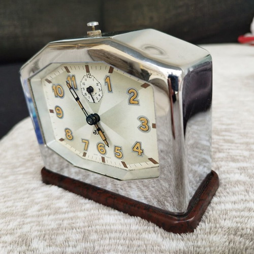 Art Deco JAZ Horlogére Paris 1936 Table Alarm Clock like new