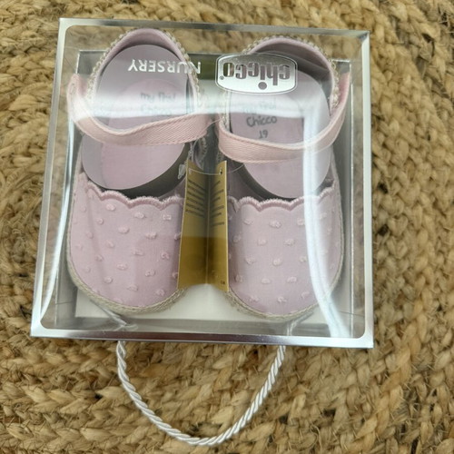 Chicco Baby Shoes Size 19 Pink with Soft Fabric Sole