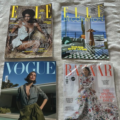 Elle, Elle Deco, Vogue, Bazaar magazines new set of 5