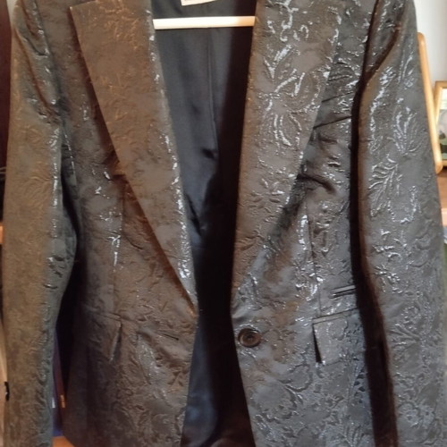 Karen Millen women's black brocade blazer, size 38