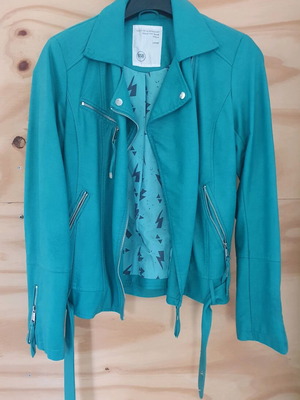 Bikerstyle leatherlook jacket BSB new, size L, seagreen